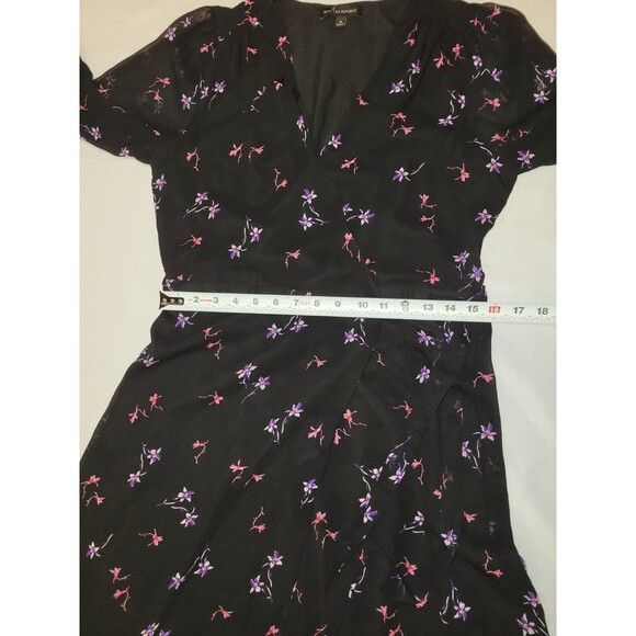 Banana Republic Size 8 Floral Maxi Wrap Dress Hi-low Long Sleeve Dark Fairy - Picture 12 of 16